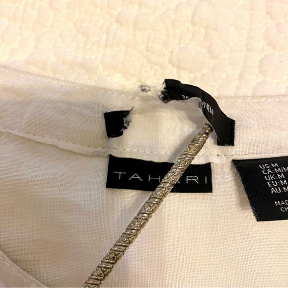 Tahari 100% Linen Blouse‎ - Picture 4 of 7